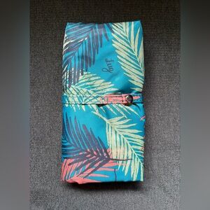 Lug Eco Shopper Packable Tote Bag – Tropical Ocean Blue Palm Fronds Orange Navy